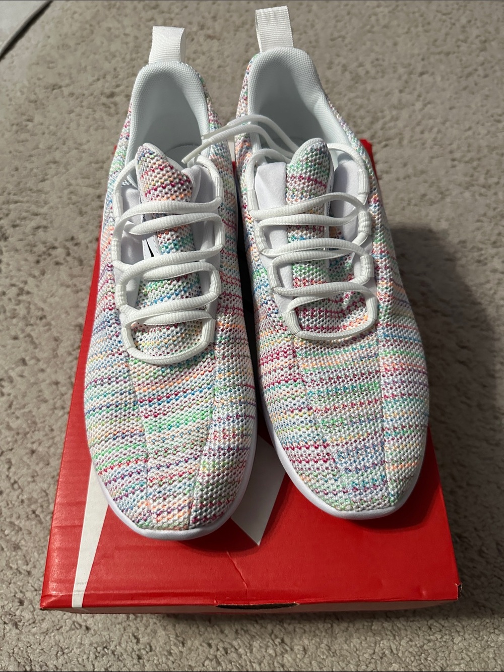 Kids Knit Lace-Up Sneakers in Multicolor